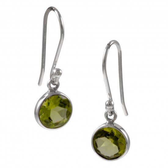 Bezella Small Round Peridot Earrings