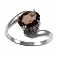 Delicate Smoky Quartz Twist Ring