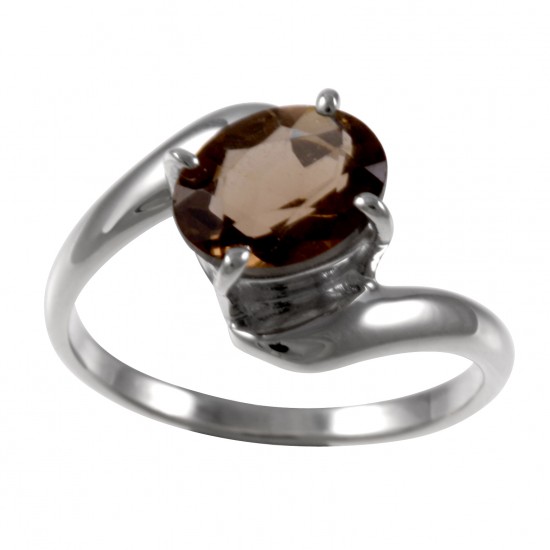 Delicate Smoky Quartz Twist Ring